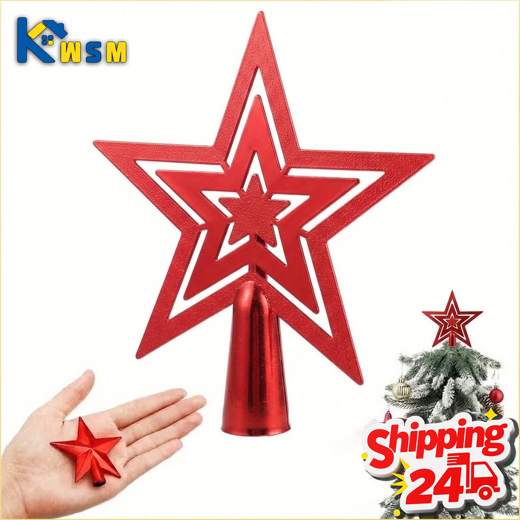 Star Tree Topper - 1-20個入り クリスマスツリートッパースター ゴールデン グリッタースター オーナメント ツリートップリース