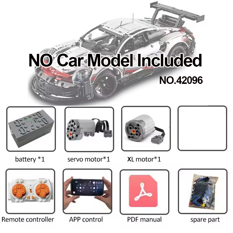 Lego Set Technic - 42154/42141/42096/42056/42083/42010/42111/42115 車用ビルディングブロックブリック用テクニカルRC改造モーターキット（車なし）