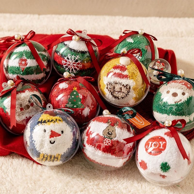 Christmas Stocking Hanging - クリスマスストッキング、創造性を刺激する、秋にぴったりの暖かいコーラルフリース素材の靴下、新しいクリスマスツリー、透明な吊り下げ装飾、ギフト用品。