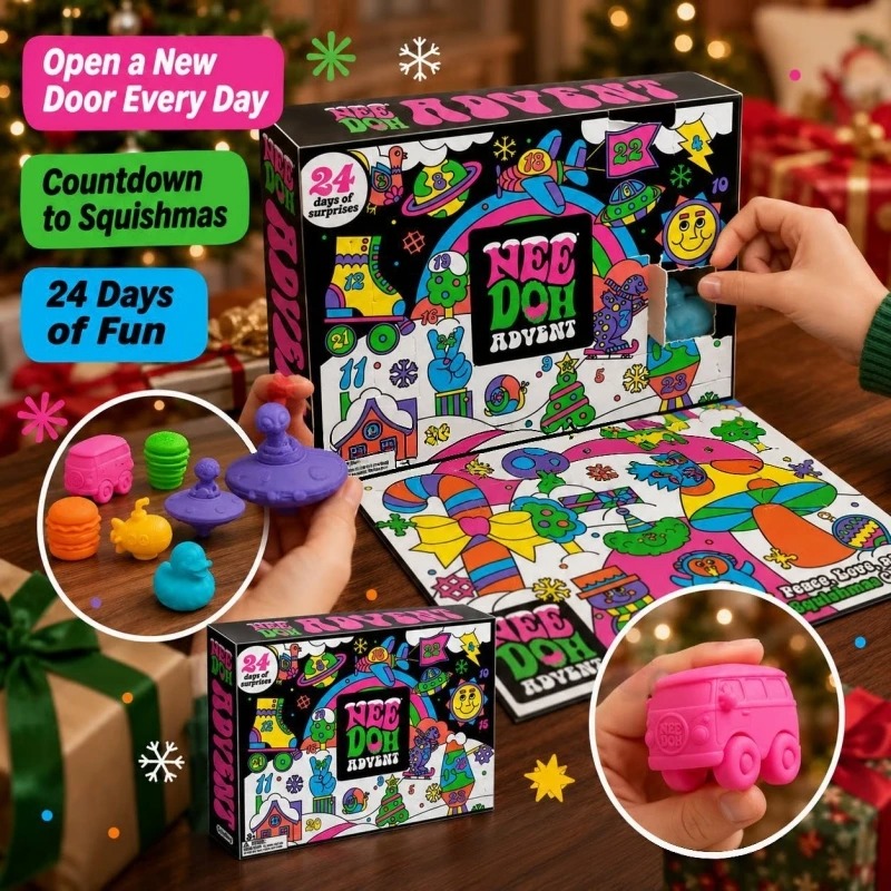 Advent Calendar Gift - クリスマスアドベントカレンダーギフトボックス、24日間のサプライズミニスクイッシーフィジェットトイ、感覚ストレス解消おもちゃセット、ホリデーサプライズギフト