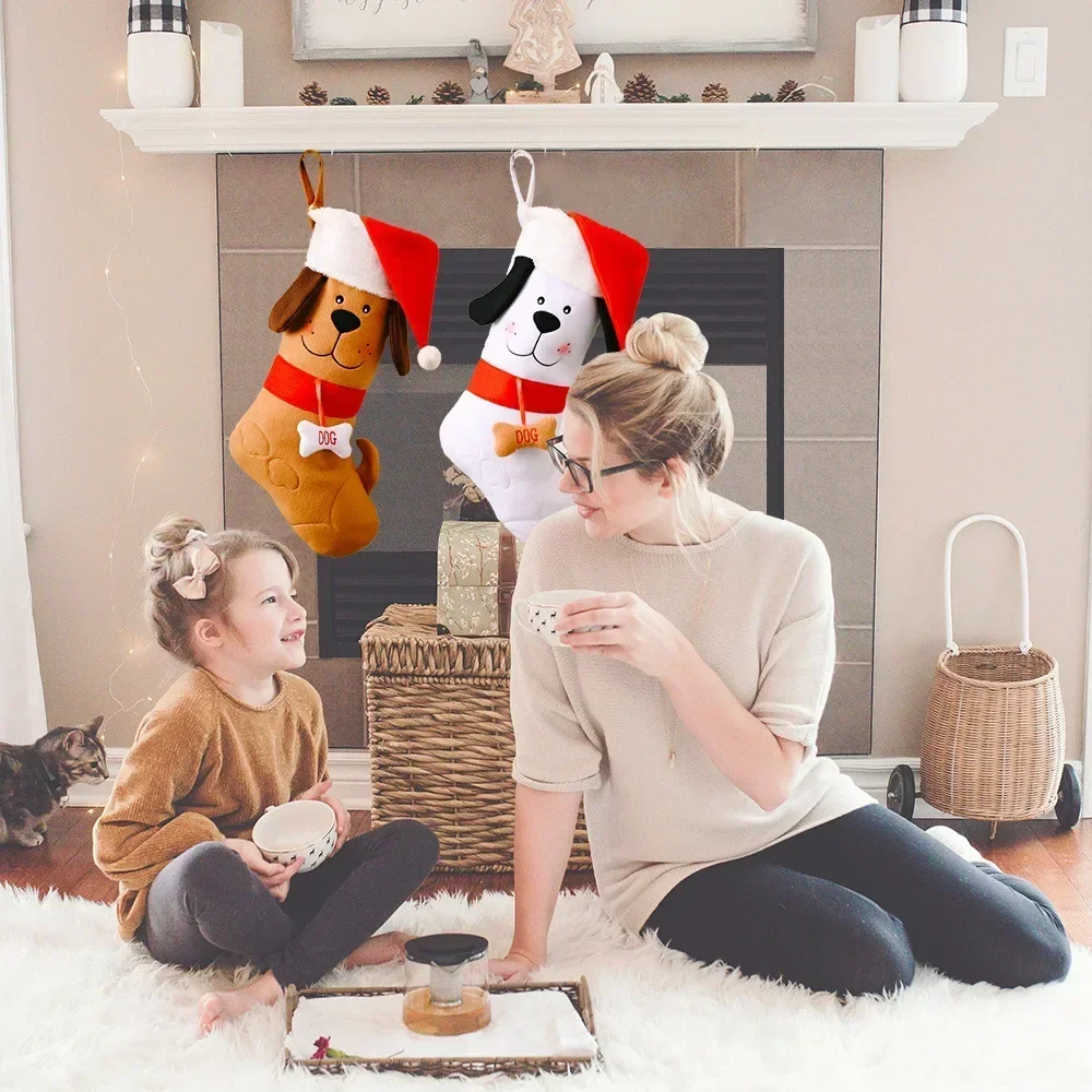 骨の形をしたクリスマスストッキング,クリスマスギフトバッグ, - Christmas Stocking Hanging のレビューと価格