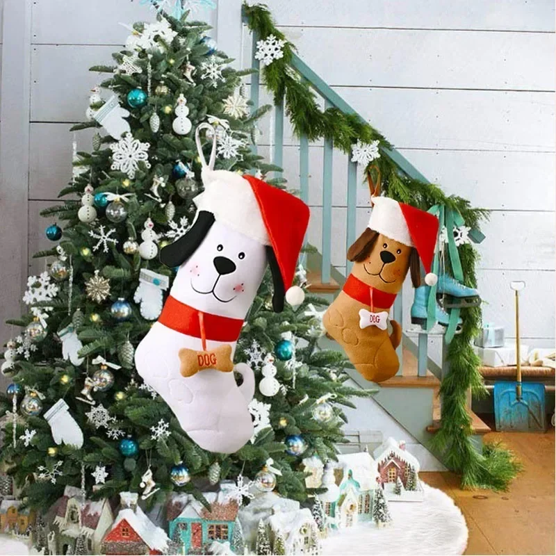 骨の形をしたクリスマスストッキング,クリスマスギフトバッグ, - Christmas Stocking Hanging のレビューと価格