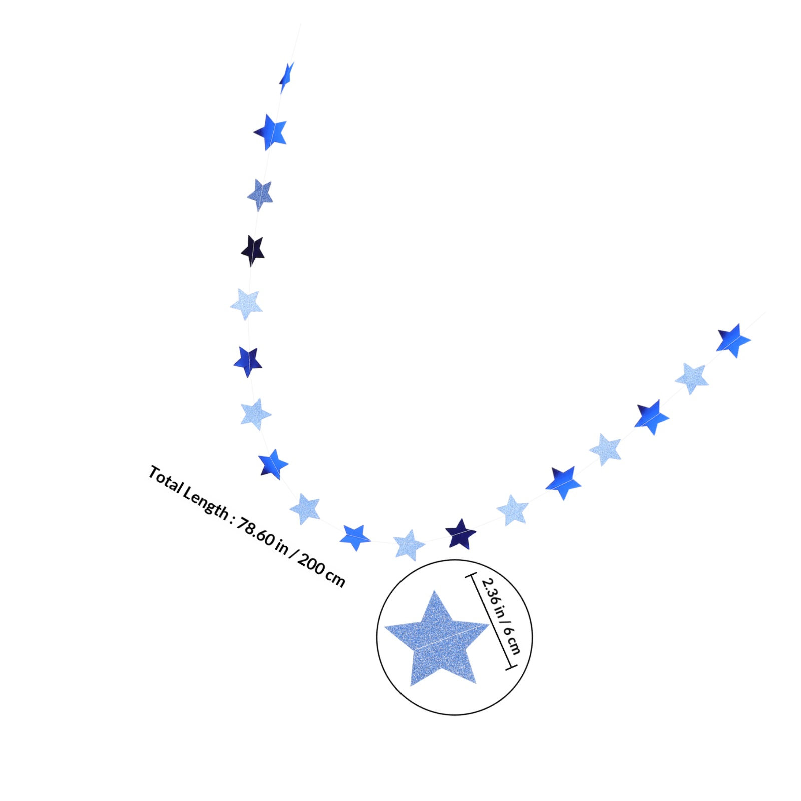 シルバーグリッタースターティンセルガーランド、丸型ミラーペー - Tinsel Garland Decoration のレビューと価格