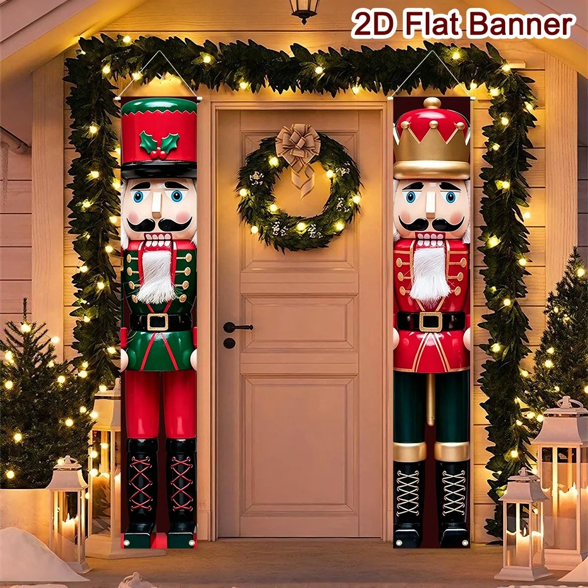 クリスマスポーチバナーセット 兵士くるみ割り人形 縦型ドアカ - Nutcracker Figurine のレビューと価格
