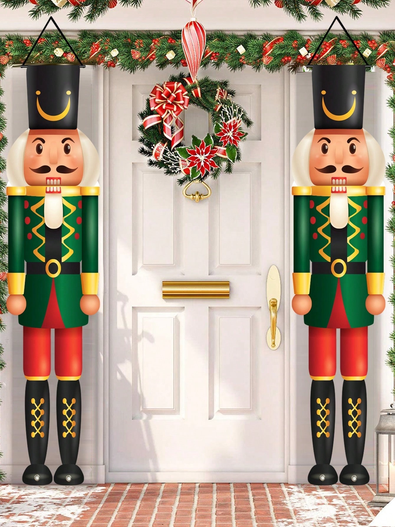 クリスマスポーチバナー くるみ割り人形の兵士フィギュアプリン - Nutcracker Figurine のレビューと価格