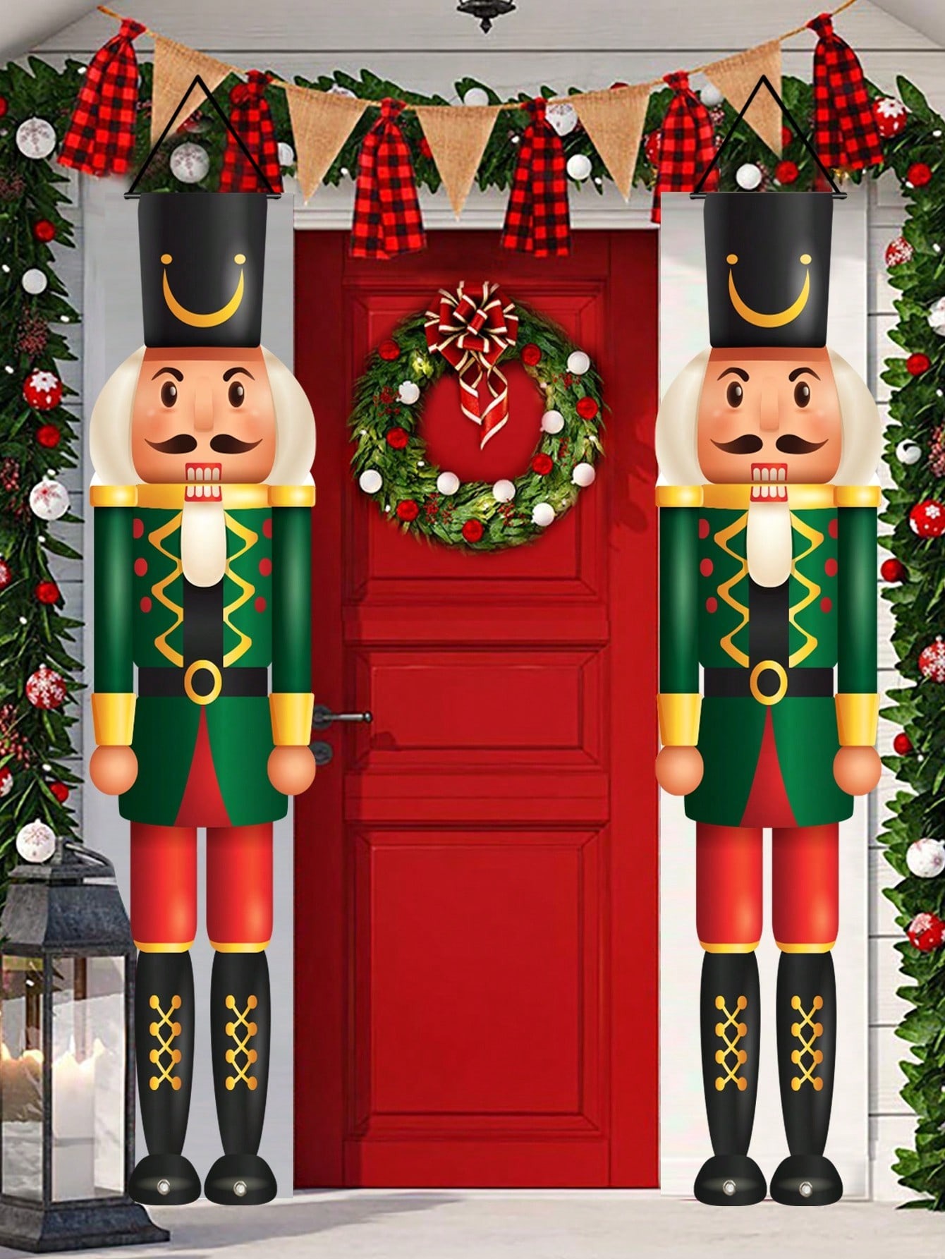 クリスマスポーチバナー くるみ割り人形の兵士フィギュアプリン - Nutcracker Figurine のレビューと価格