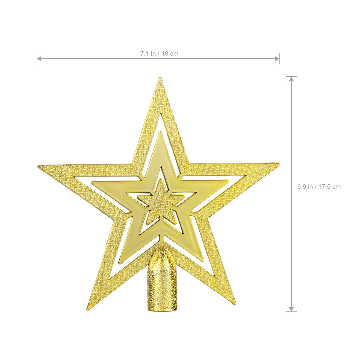20cmのクリスマスツリートップ飾り。PVC製で色褪せにくく - Star Tree Topper のレビューと価格