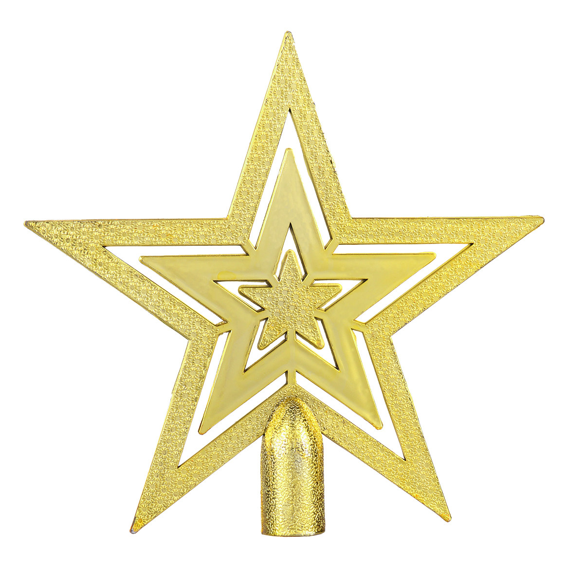 20cmのクリスマスツリートップ飾り。PVC製で色褪せにくく - Star Tree Topper のレビューと価格