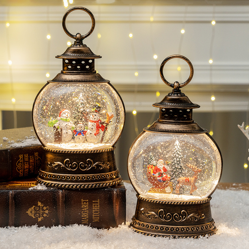 クリスマスデコレーション、大型の平らな円形のオルゴール、ライ - Snow Globe Musical のレビューと価格
