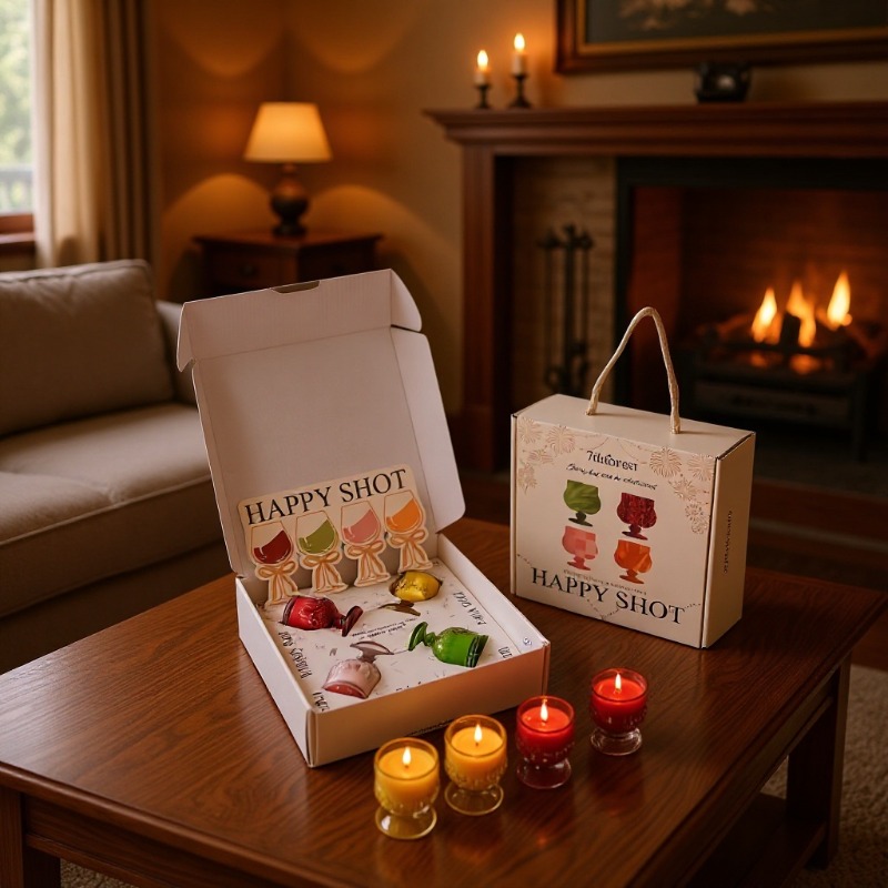 香り付きキャンドルギフトセット ワイングラス型 4種の香り  - Holiday Candle Set のレビューと価格